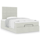 Ottoman bed with mattresses 120x200cm velvet light grey