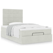Ottoman bed with mattresses 120x200cm velvet light grey