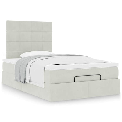 Ottoman bed met matrassen 120x200cm fluweel lichtgrijs