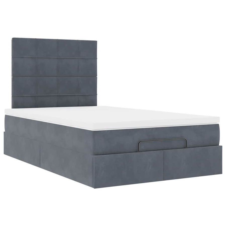 Ottoman bed met matrassen 120x200cm fluweel donkergrijs