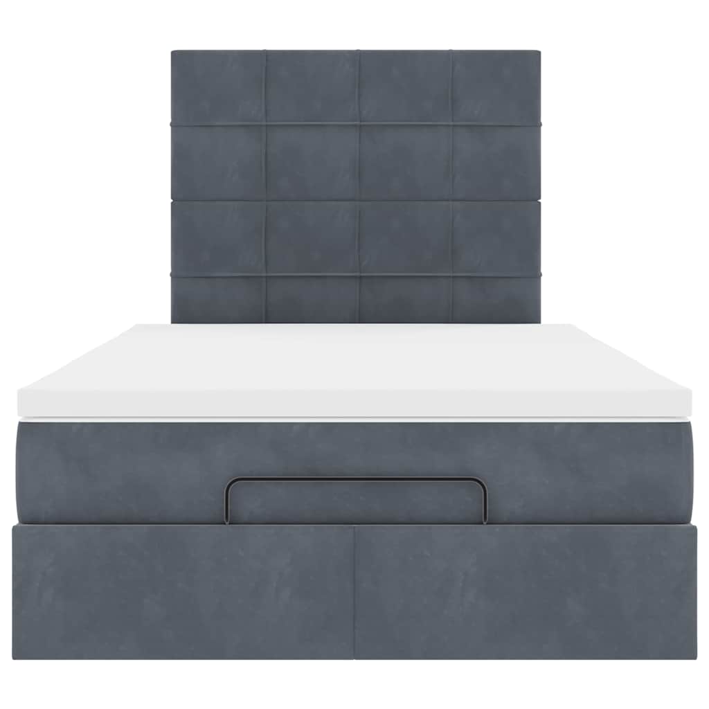 Ottoman bed met matrassen 120x200cm fluweel donkergrijs