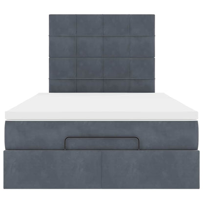 Ottoman bed met matrassen 120x200cm fluweel donkergrijs