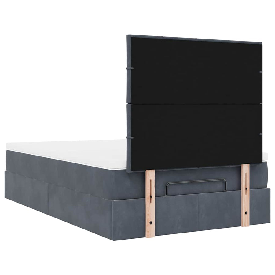 Ottoman bed met matrassen 120x200cm fluweel donkergrijs