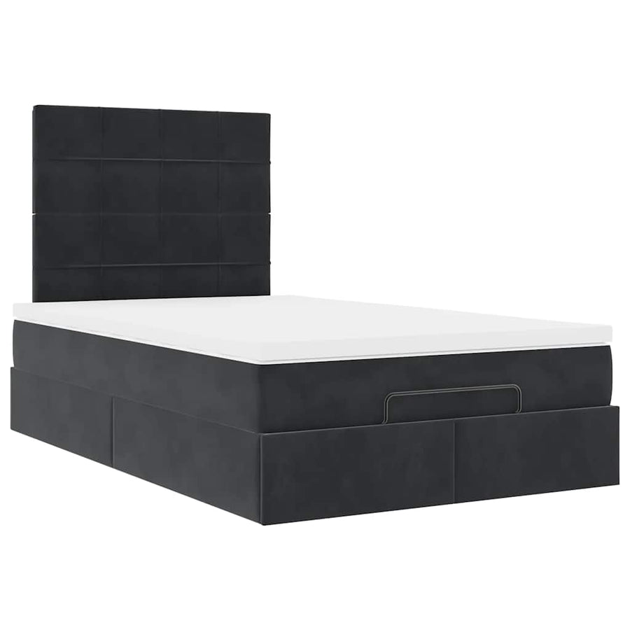 Ottoman bed met matrassen 120x200cm fluweel zwart