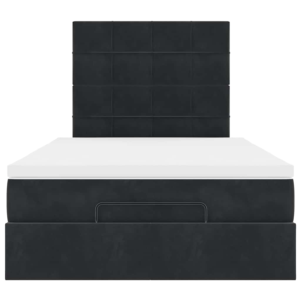 Ottoman bed met matrassen 120x200cm fluweel zwart