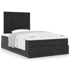 Ottoman bed 120x200 cm fluweel zwart met matrassen