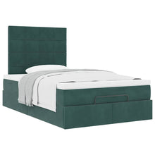 Ottoman bed met matrassen 120x200cm fluweel donkergroen