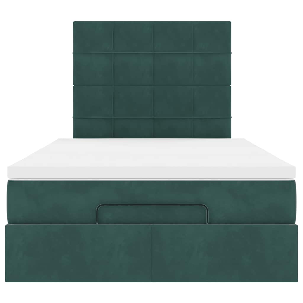 Ottoman bed met matrassen 120x200cm fluweel donkergroen