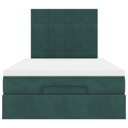 Ottoman bed met matrassen 120x200cm fluweel donkergroen