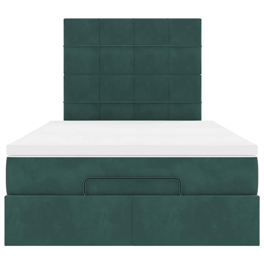 Ottoman bed met matrassen 120x200cm fluweel donkergroen
