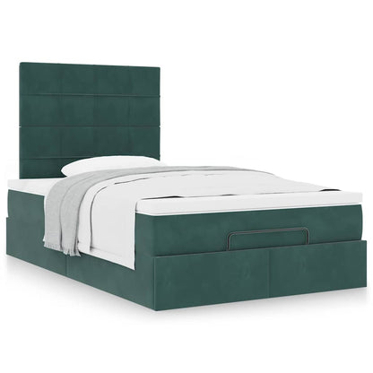 Ottoman bed met matrassen 120x200cm fluweel donkergroen