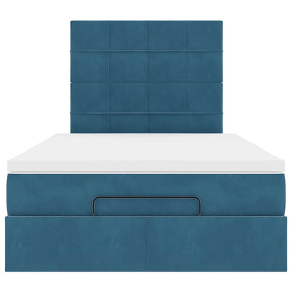 Ottoman bed met matrassen 120x200cm fluweel donkerblauw