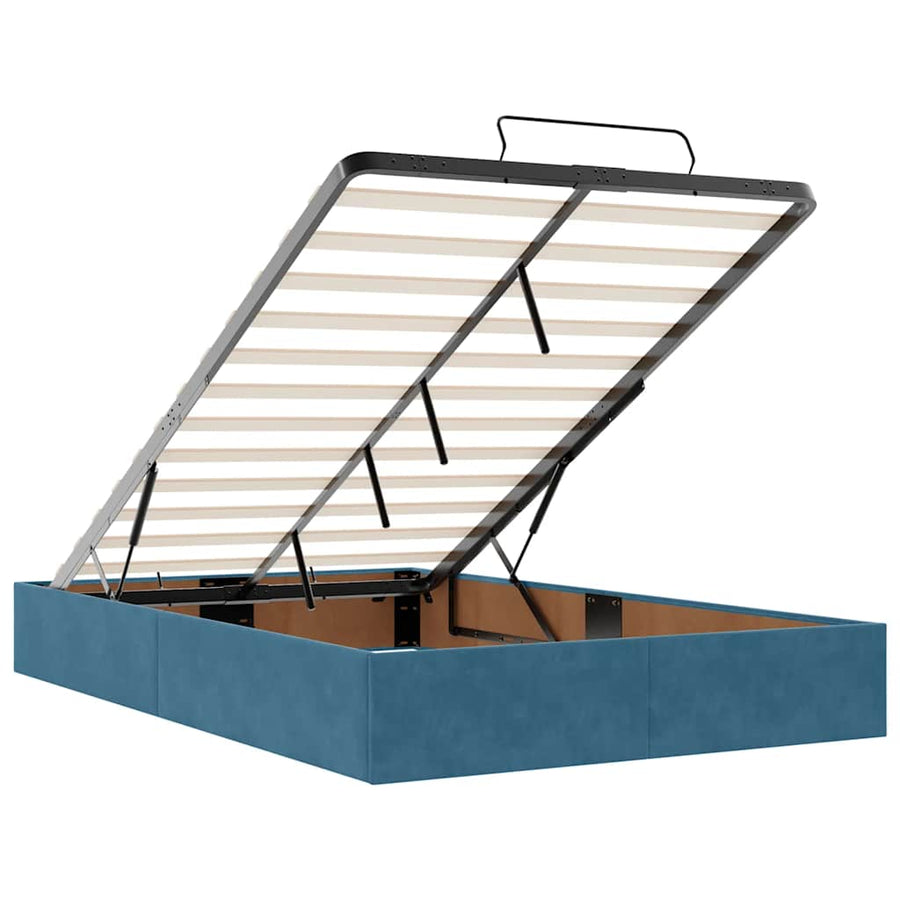 Ottoman bed met matrassen 120x200cm fluweel donkerblauw