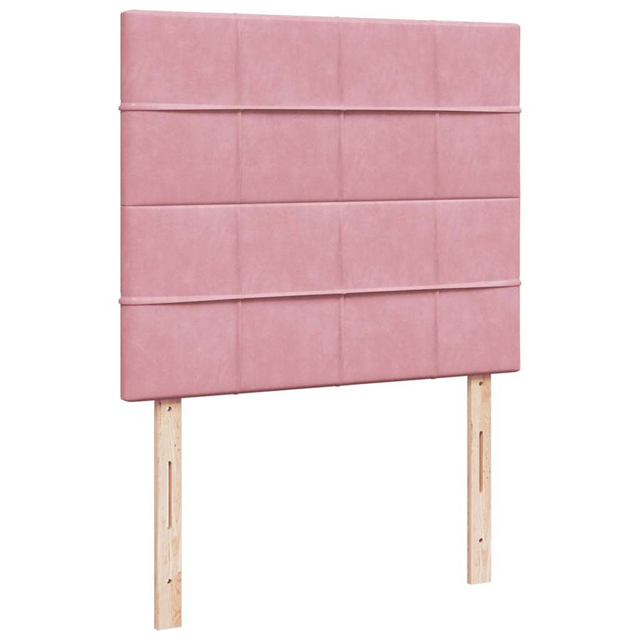 Ottoman bed met matrassen 120x200cm fluweel roze