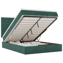 Ottoman bed met matrassen 140x190cm fluweel donkergroen
