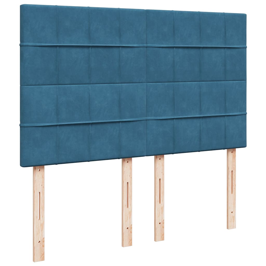 Ottoman bed met matrassen 140x190cm fluweel donkerblauw