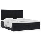 Ottoman bed with mattresses 160x200cm velvet black