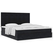 Ottoman bed with mattresses 160x200cm velvet black