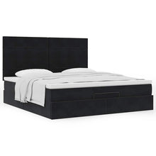 Ottoman bed met matrassen 160x200cm fluweel zwart