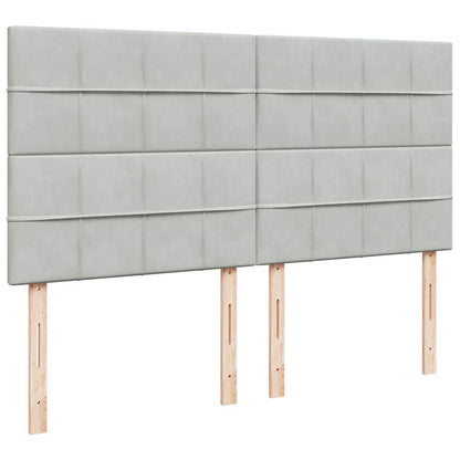 Ottoman bed met matrassen 180x200cm fluweel lichtgrijs