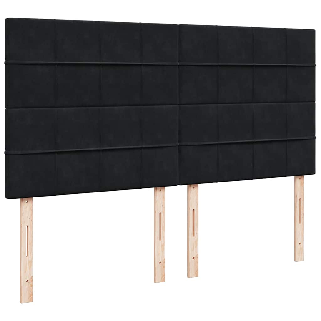 Ottoman Bed Met Matrassen 180X200Cm Fluweel 180 x 200 cm Zwart