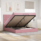 Ottoman bed 180x200 cm fluweel roze met opbergruimte