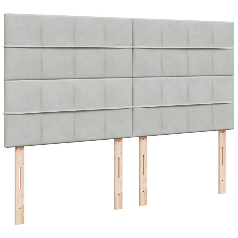 Ottoman bed met matrassen 200x200cm fluweel lichtgrijs