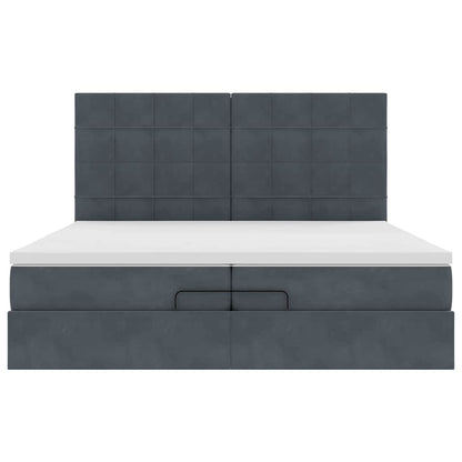 Ottoman bed met matrassen 200x200cm fluweel donkergrijs