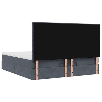 Ottoman bed met matrassen 200x200cm fluweel donkergrijs