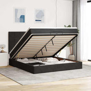 Ottoman bed 200x200 cm fluweel zwart met matrassen