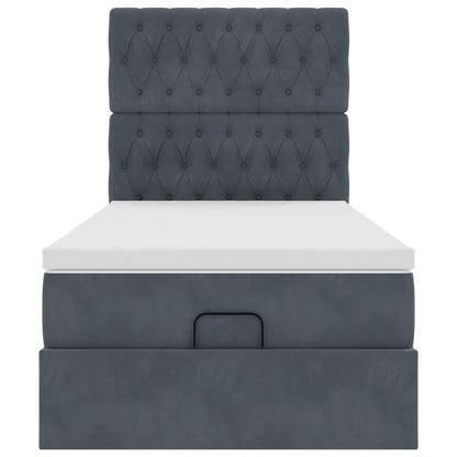 Ottoman bed met matrassen 80x200cm fluweel donkergrijs
