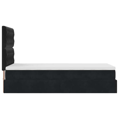 Ottoman bed met matrassen 80x200cm fluweel zwart