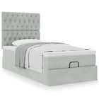 Ottoman bed 90x190 cm fluweel lichtgrijs