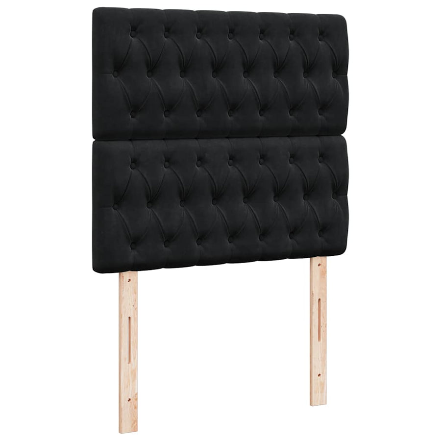 Ottoman bed met matrassen 90x190cm fluweel zwart