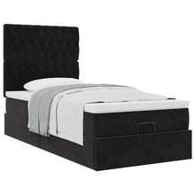 Ottoman bed met matrassen 90x200cm fluweel zwart