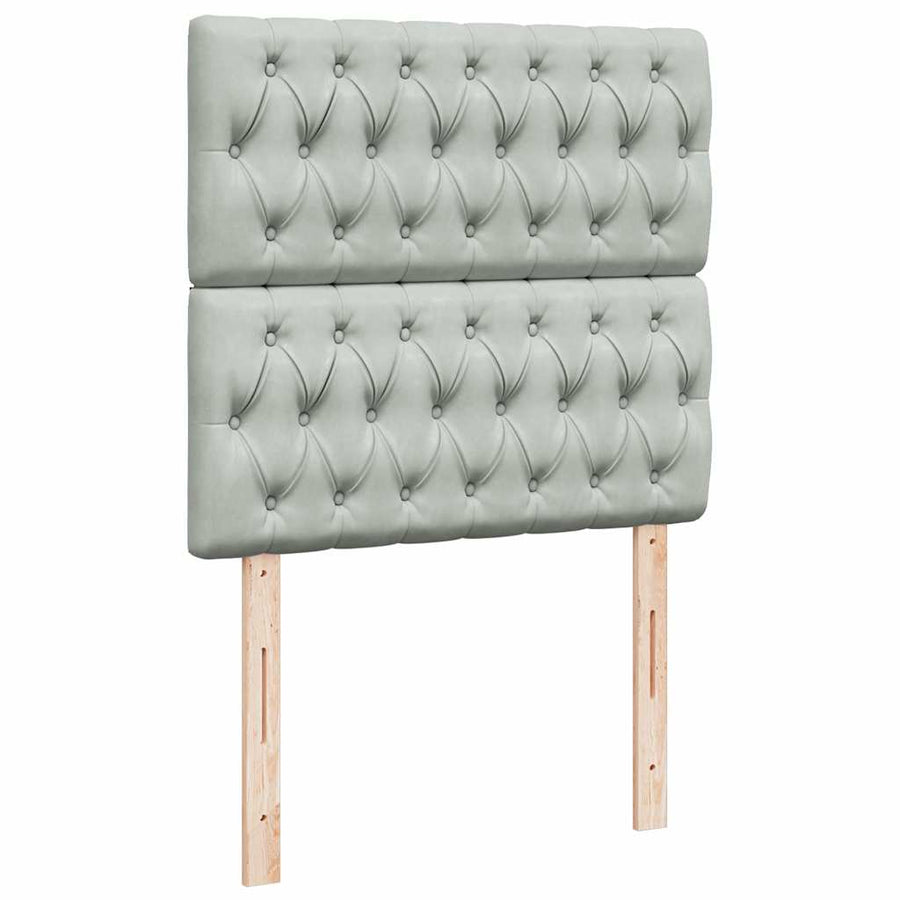 Ottoman bed met matrassen 100x200cm fluweel lichtgrijs