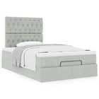 Ottomaans bed 120x190 cm fluweel lichtgrijs met opbergruimte