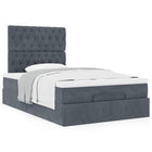 Ottoman bed 120x190 cm fluweel donkergrijs