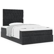 Ottomaans bed 120x190 cm fluweel zwart