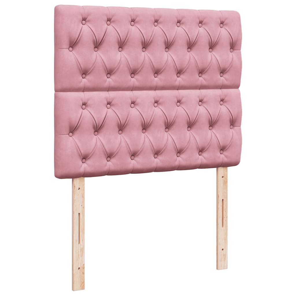 Ottoman bed met matrassen 120x190cm fluweel roze