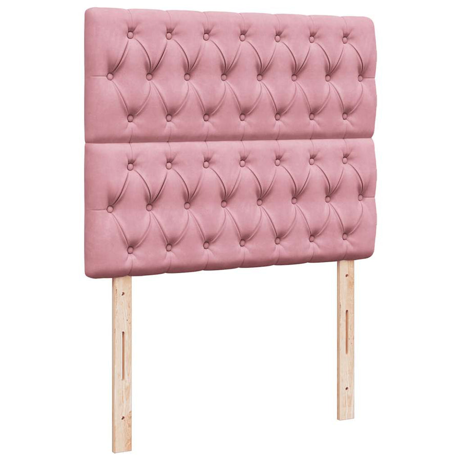 Ottoman bed met matrassen 120x190cm fluweel roze
