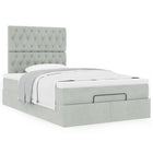 Ottomaans bed met opbergruimte 120x200 cm lichtgrijs fluweel