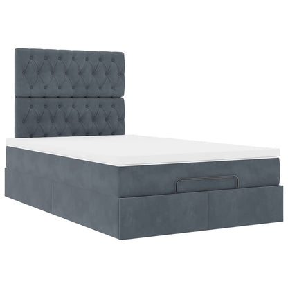 Ottoman bed met matrassen 120x200cm fluweel donkergrijs
