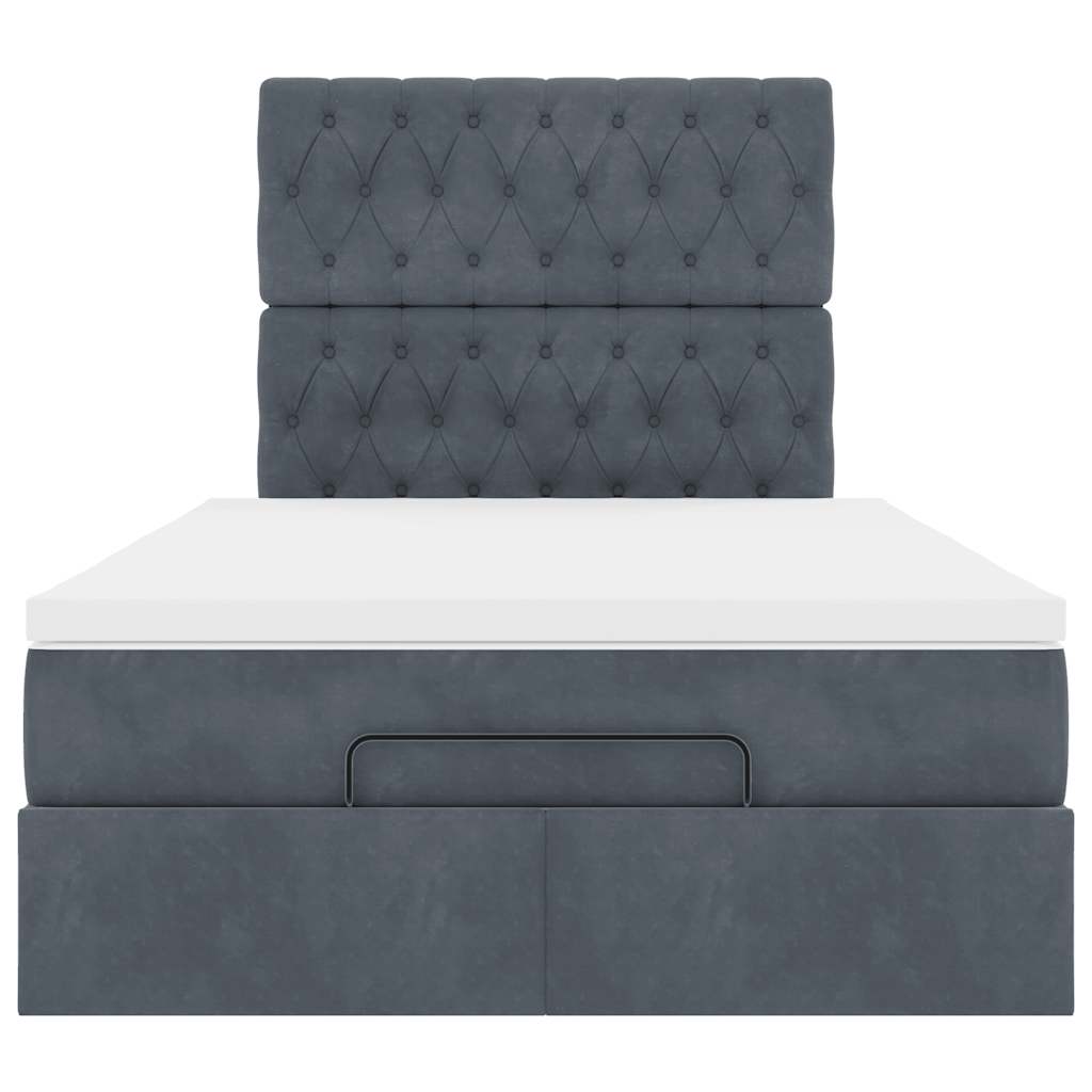 Ottoman bed met matrassen 120x200cm fluweel donkergrijs
