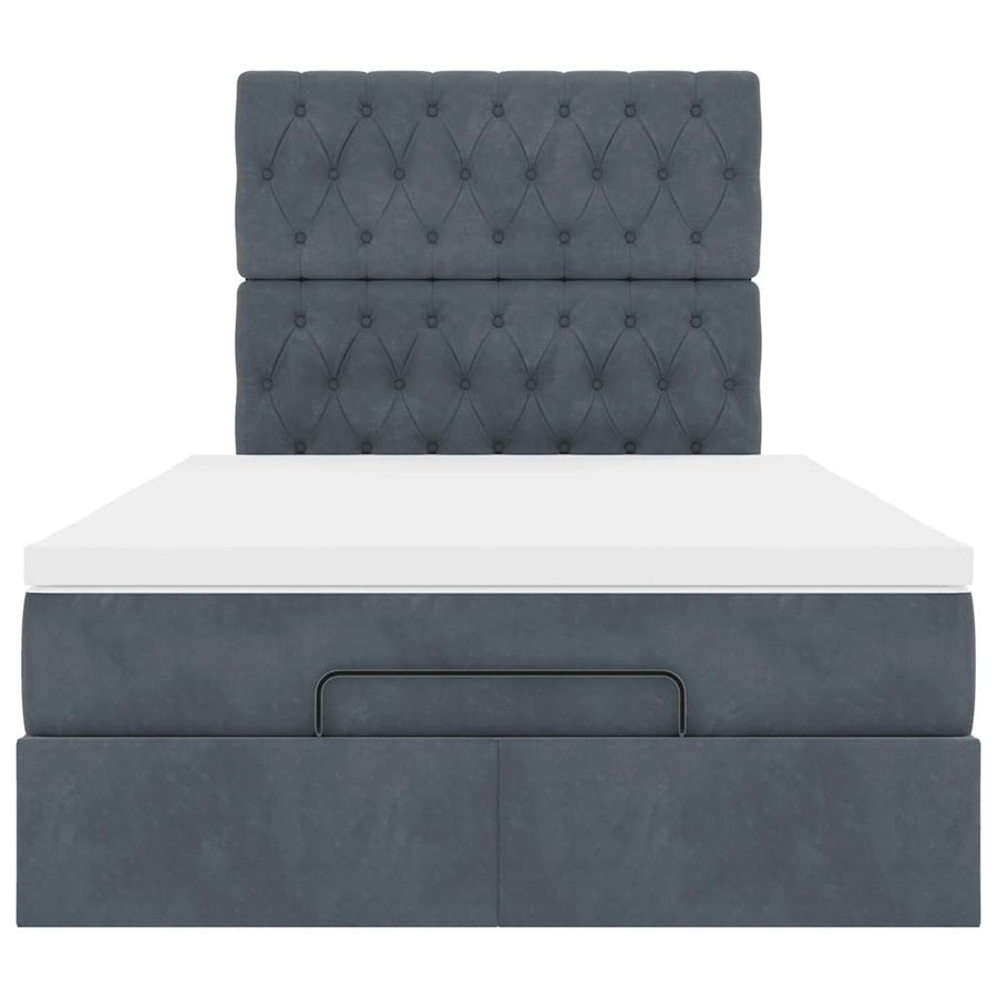 Ottoman bed met matrassen 120x200cm fluweel donkergrijs