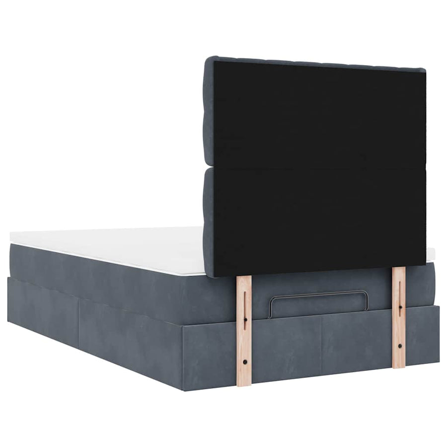 Ottoman bed met matrassen 120x200cm fluweel donkergrijs