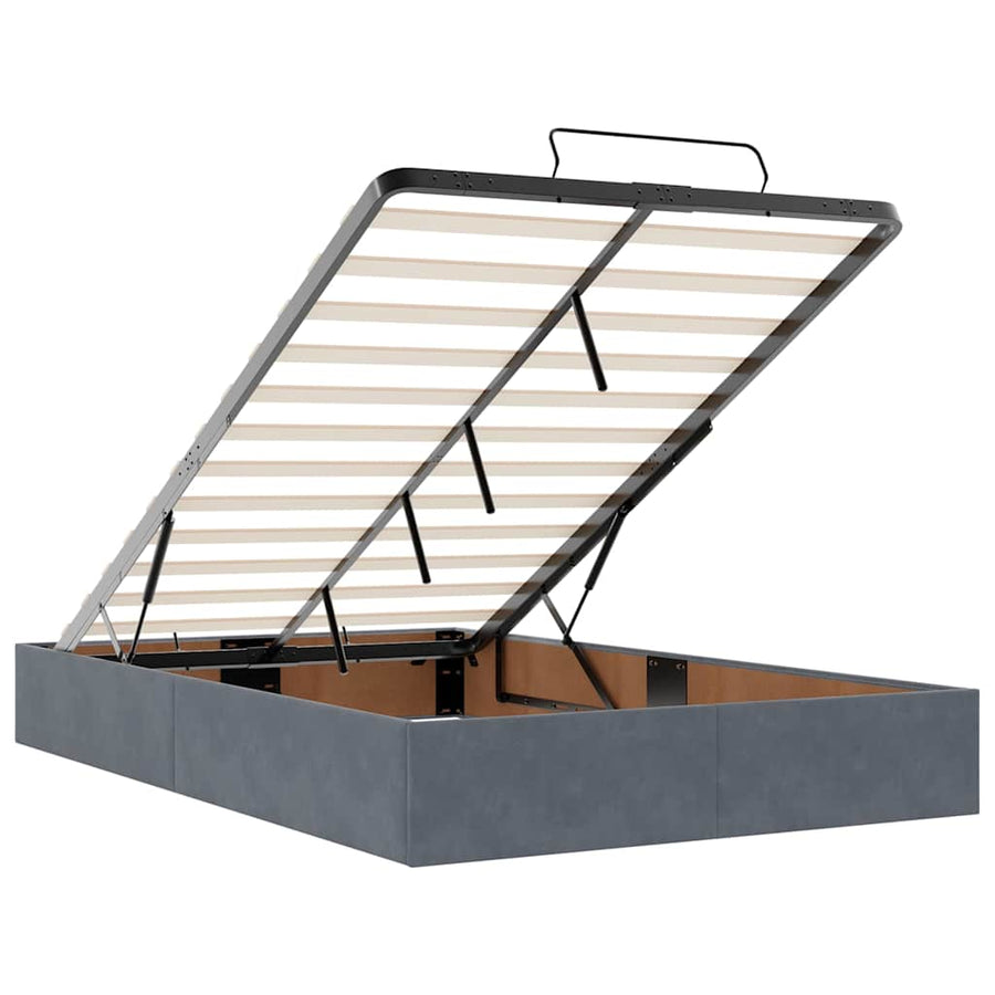 Ottoman bed met matrassen 120x200cm fluweel donkergrijs