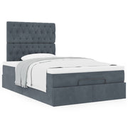 Ottomaans bed 120x200 cm fluweel donkergrijs met opbergruimte