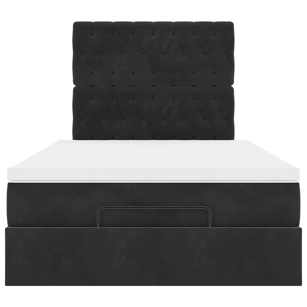 Ottoman bed met matrassen 120x200cm fluweel zwart
