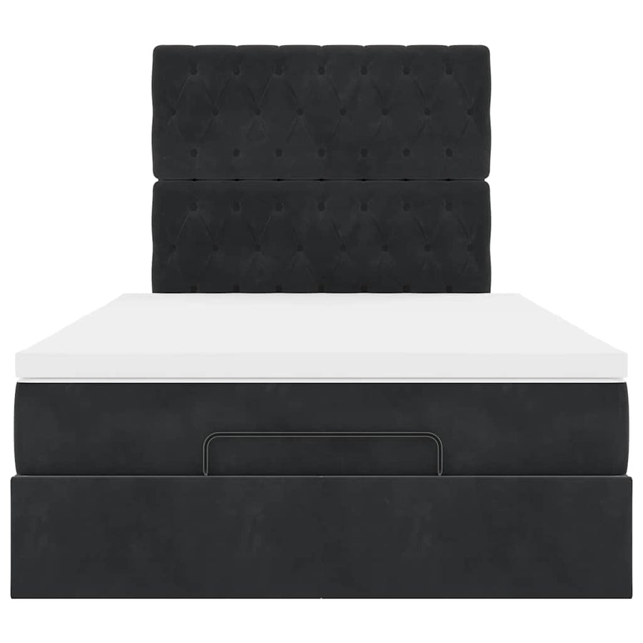 Ottoman bed met matrassen 120x200cm fluweel zwart